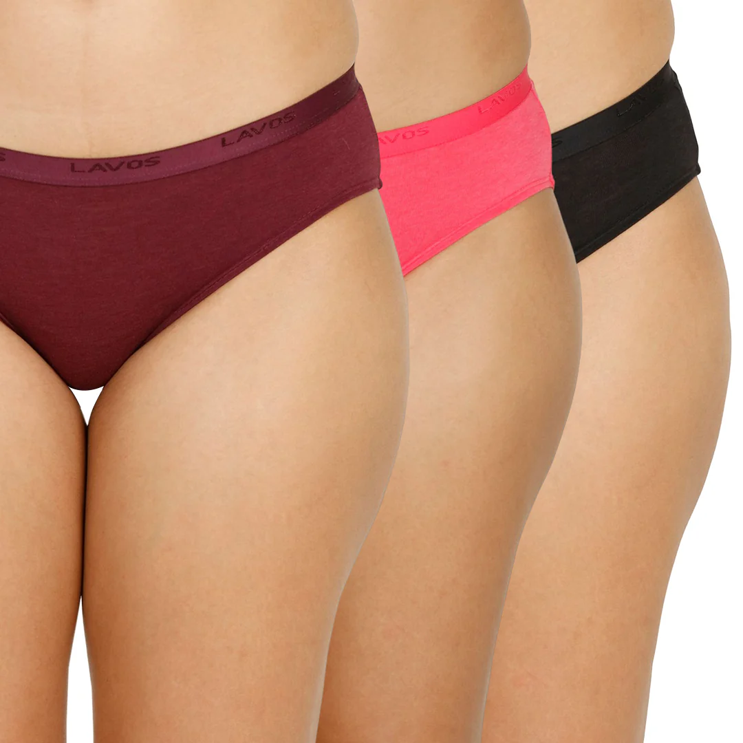 Lavos Organic Bamboo Bikini for Women – Outer Elastic (Pack of 3) - Image 4