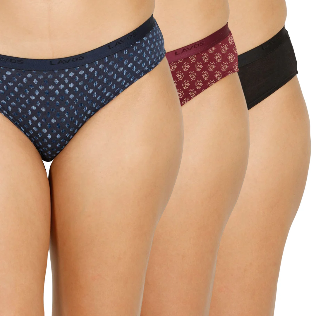 Organic Bamboo outer elastic Printed Bikini for Women-pack of 3 - Image 3