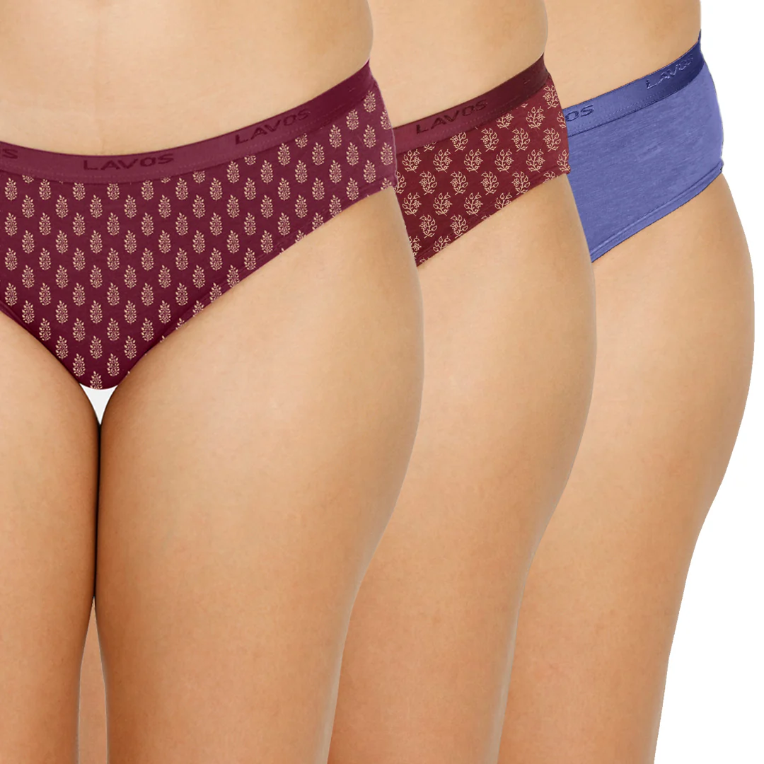 Organic Bamboo outer elastic Printed Bikini for Women-pack of 3 - Image 4