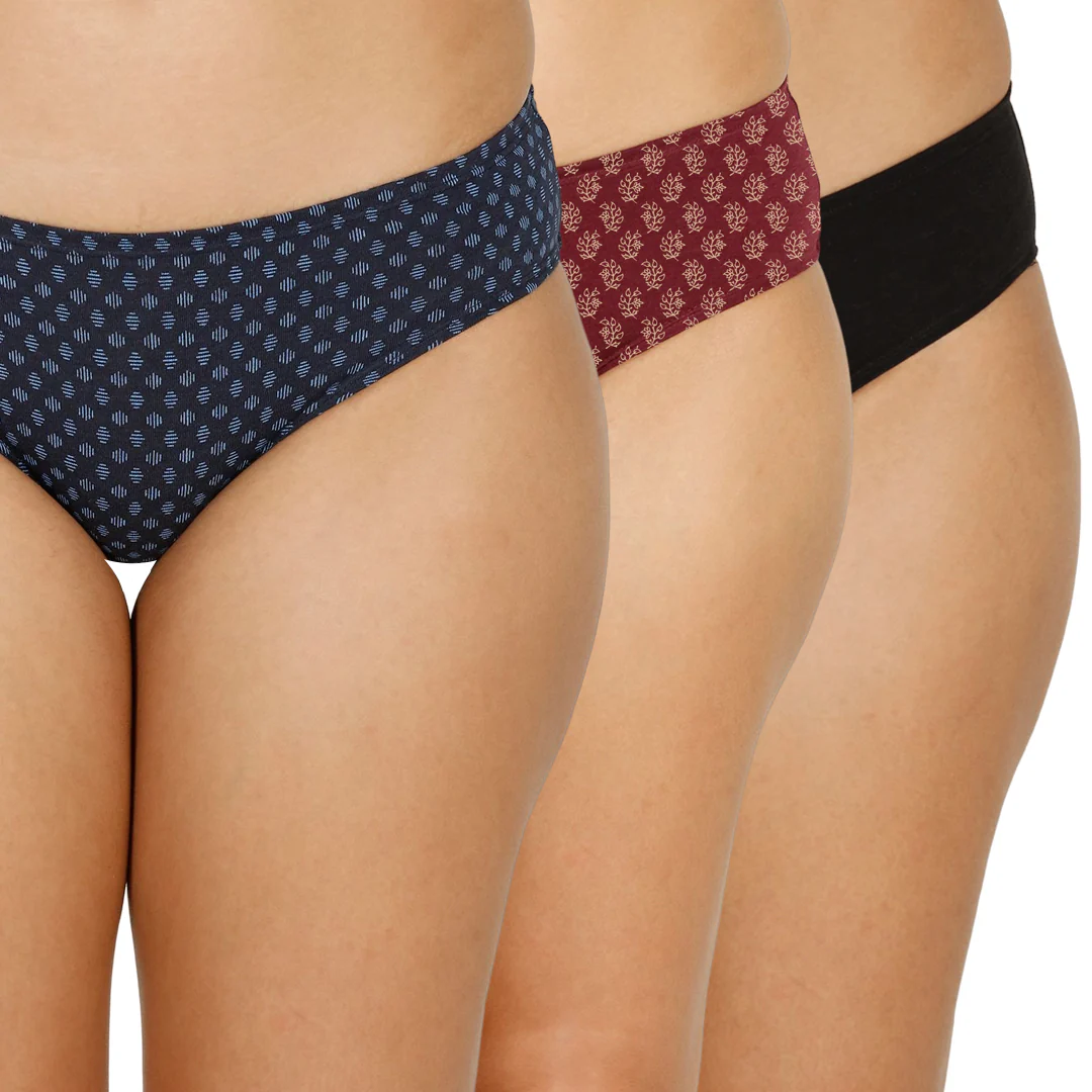 Lavos Organic Bamboo Printed Bikini for Women – Inner Elastic (Pack of 3) - Image 4