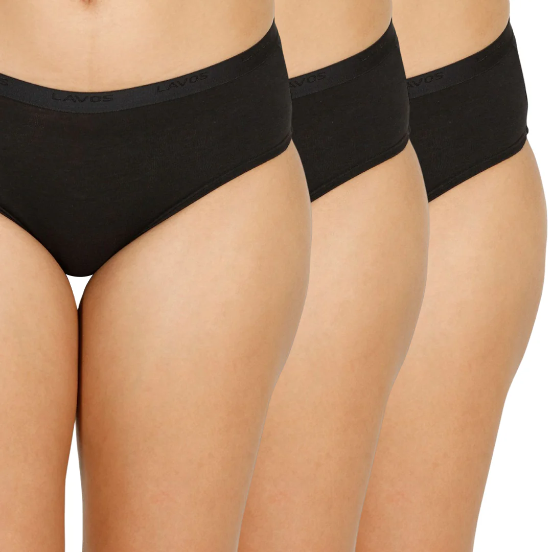 Lavos Organic Bamboo Mid Waist Hipster for Women – Outer Elastic (Pack of 3) - Image 7