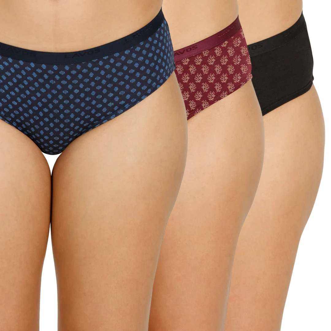 Lavos Hipster Outer Elastic Mid Waist Printed Panty – Pack of 3 - Image 3