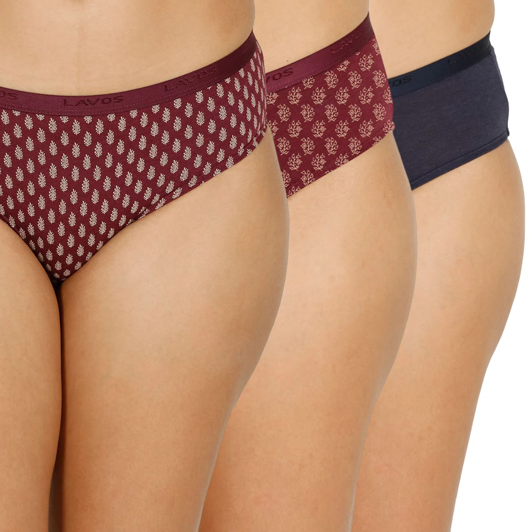 Lavos Hipster Outer Elastic Mid Waist Printed Panty – Pack of 3 - Image 4
