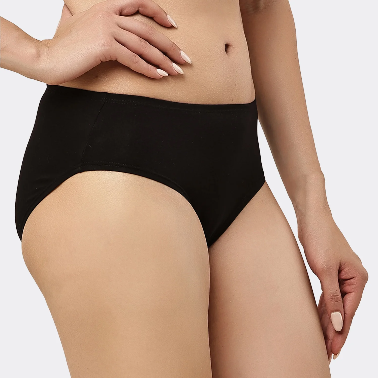 Lavos Women’s Bamboo Modal Mid Waist Hipster – Inner Elastic Comfort (Pack of 3) - Image 139