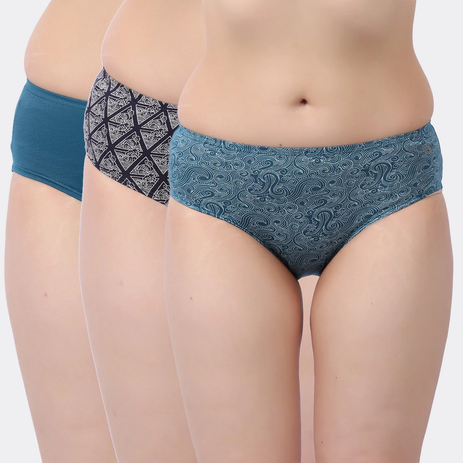 Lavos Women’s Bamboo Modal Mid Waist Hipster – Inner Elastic Comfort (Pack of 3) - Image 18