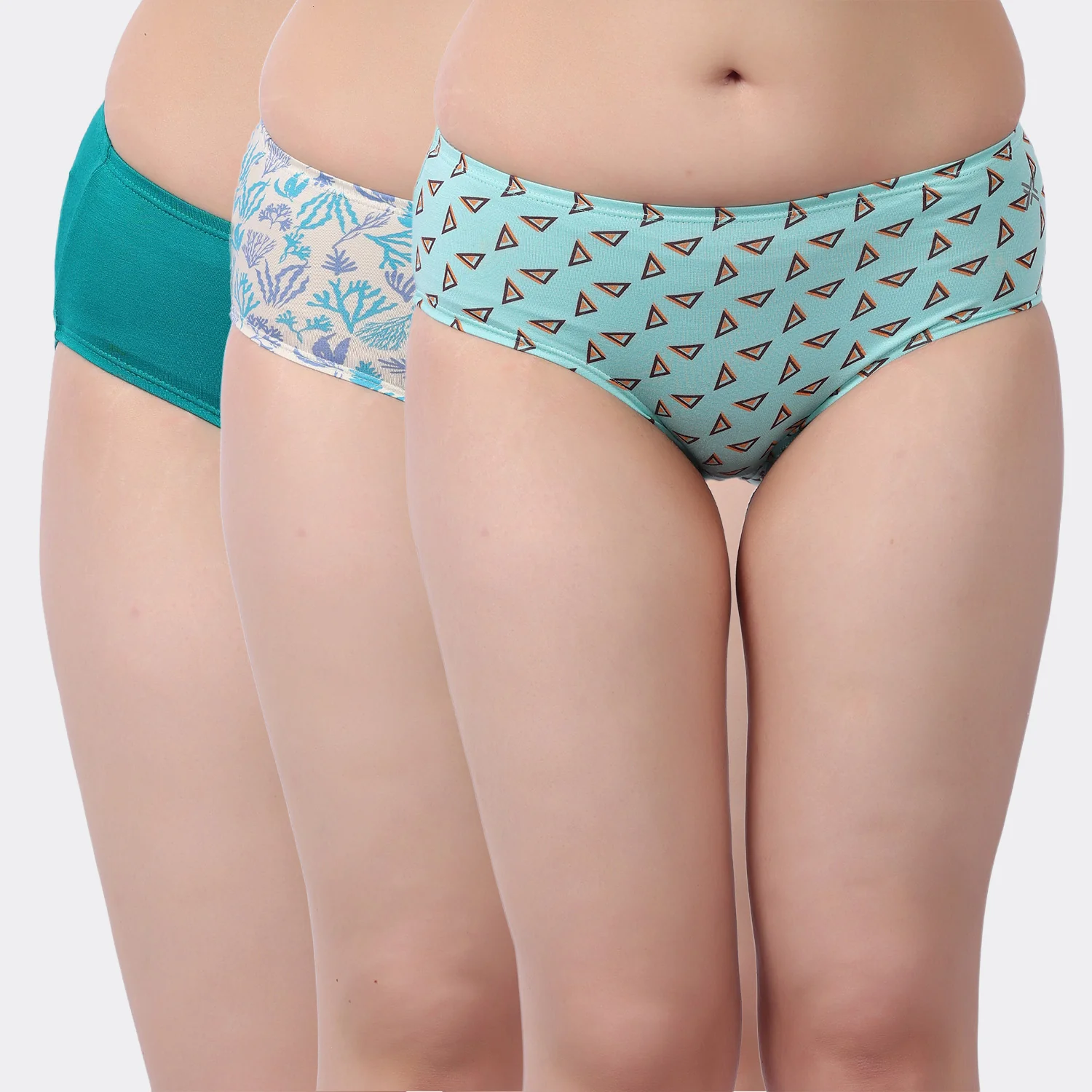 Lavos Women’s Bamboo Modal Mid Waist Hipster – Inner Elastic Comfort (Pack of 3) - Image 55