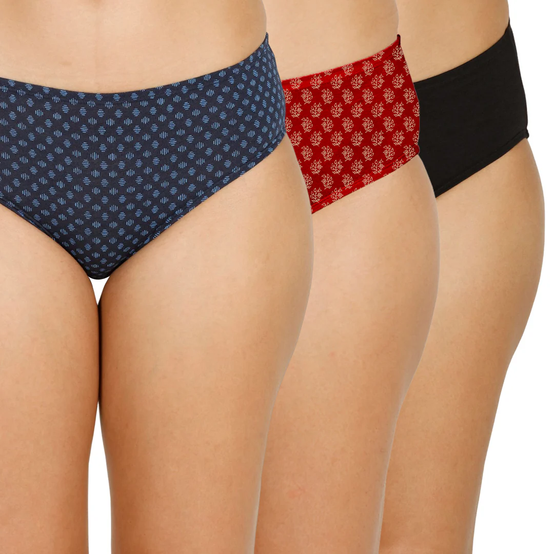 Lavos Mid Waist Inner Elastic Hipster - Printed Panty – Pack of 3 - Image 3