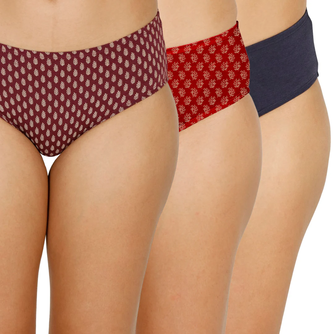 Lavos Mid Waist Inner Elastic Hipster - Printed Panty – Pack of 3 - Image 4